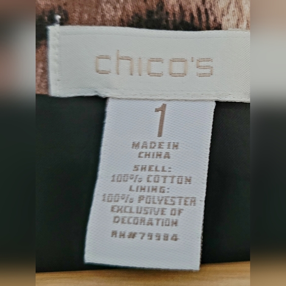 Chico's Matilda Women's Animal Print Jacket with Patent Leather Trim Size 1/ Med - Picture 5 of 15